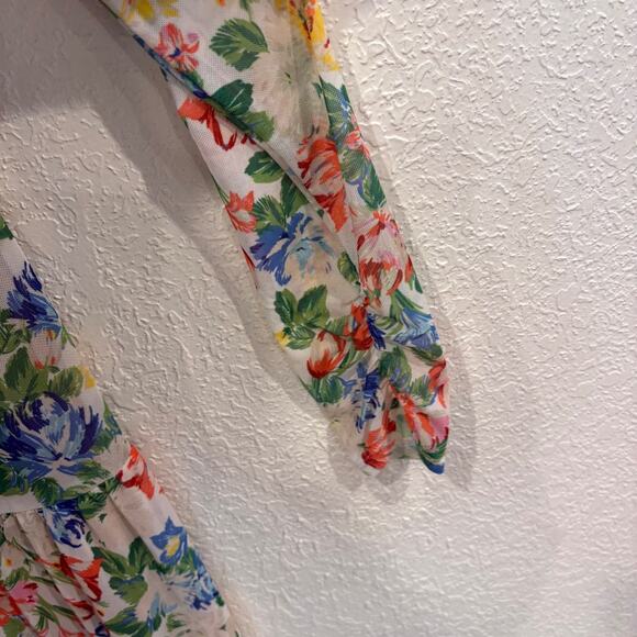 Revolve AFRM Spring Jardin Floral Dress Women's Medium Tiered Long Sleeve - Picture 5 of 8